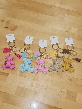 Bear PU Leather Keychains Nwt